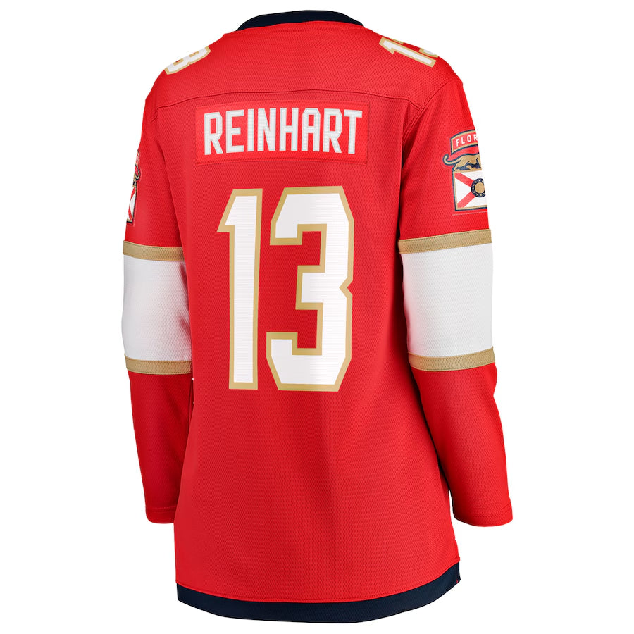 Women's Florida Panthers Sam Reinhart Fanatics Red 2025 Stanley Cup Final Home Breakaway Player Jersey
