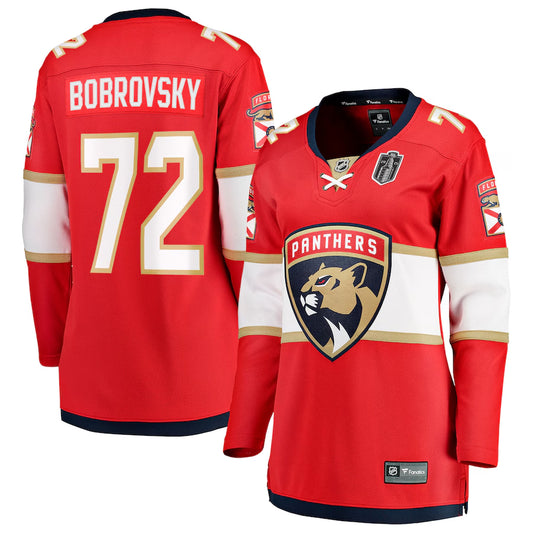Women's Florida Panthers Sergei Bobrovsky Fanatics Red 2025 Stanley Cup Final Home Breakaway Player Jersey