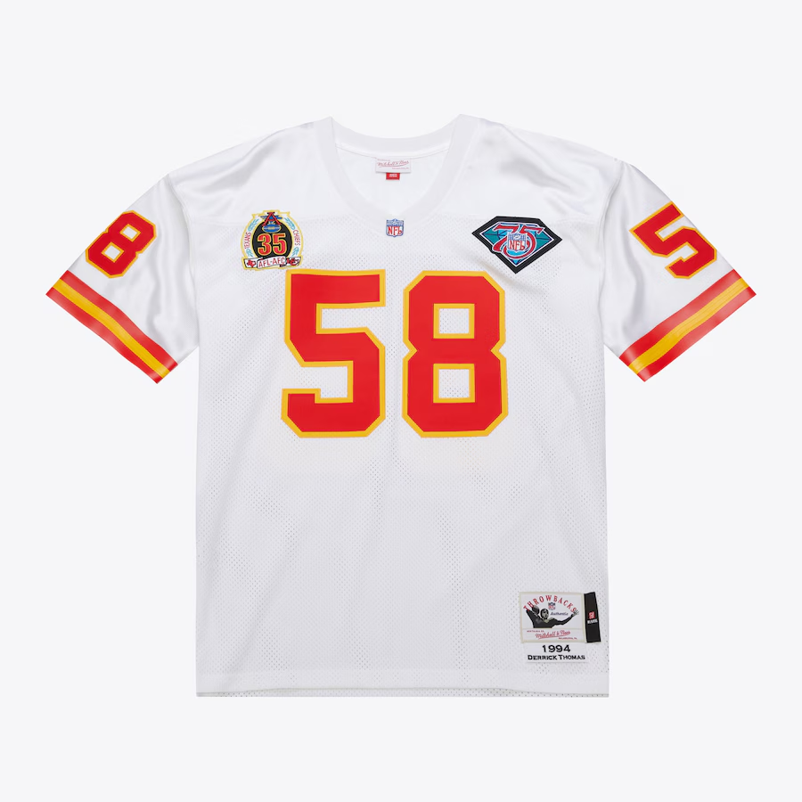Mens Derrick Thomas White Kansas City Chiefs 1994 Jersey