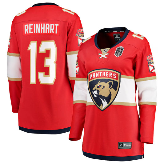 Women's Florida Panthers Sam Reinhart Fanatics Red 2025 Stanley Cup Final Home Breakaway Player Jersey
